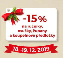 -15% na ručníky, osušky, župany a k. předložky