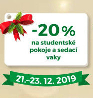 -20% na studentské pokoje a sedací vaky