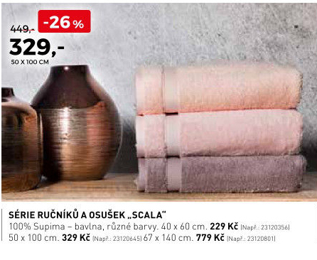 Ručníky a osušky Scala