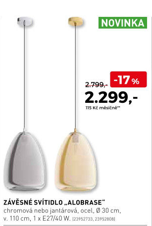 Závěsné svítidlo Alobrase