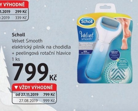 Pilník elektrický na chodidla Velvet smooth Scholl