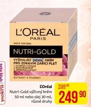 Krém pleťový výživný Nutri Gold L'