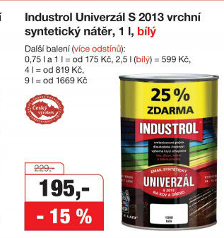 Nátěr na kov a dřevo Univerzál lesk Industrol