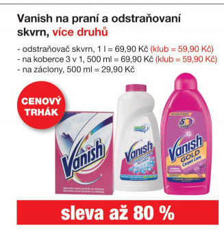 Prací prostředek na bělení záclon Vanish