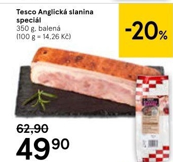 Anglická slanina speciál Tesco