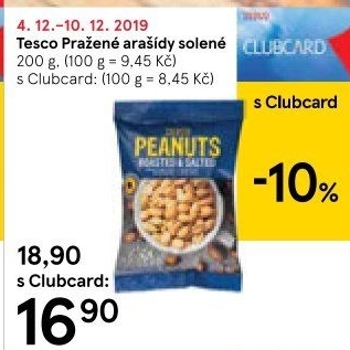Pražené arašídy Tesco