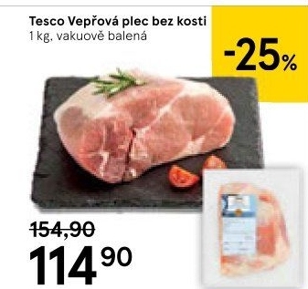Vepřová plec bez kosti Tesco