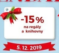 -15% na regály a knihovny