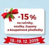 -15% na ručníky, osušky, župany a k. předložky