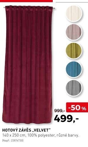 Hotový závěs Velvet