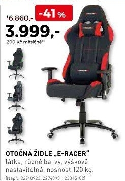 Otočná židle E-Racer