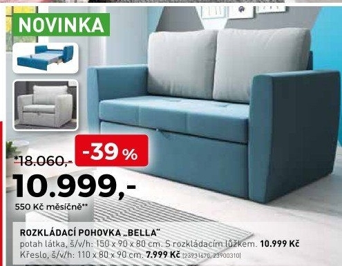 Rozkládací pohovka Bella