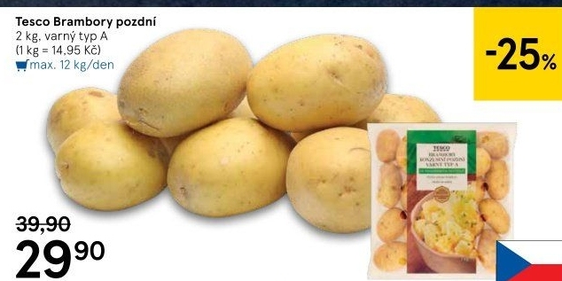 Brambory pozdní A Tesco