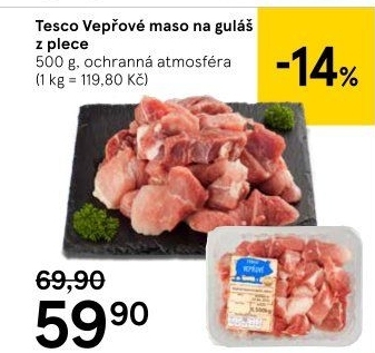 Vepřové maso na guláš Tesco