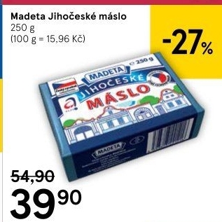 Máslo Jihočeské Madeta