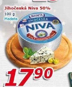 Sýr Niva Jihočeská 50% Madeta