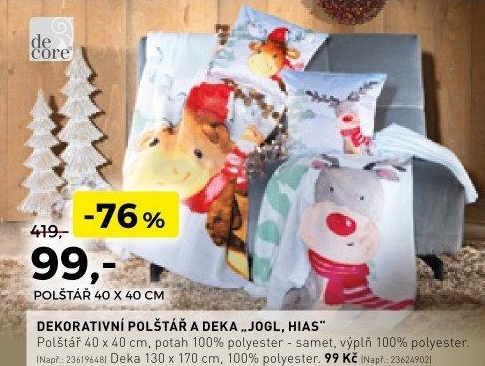 Dekorativní polštář a deka Jogl Hias