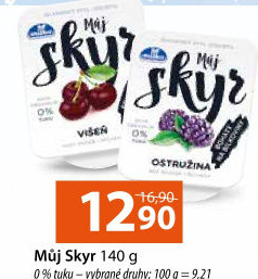Dezert zakysaný ochucený Můj Skyr 0% Milko
