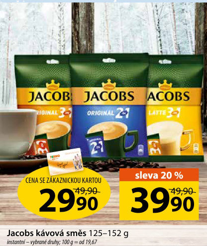Instantní kávy porcované Jacobs