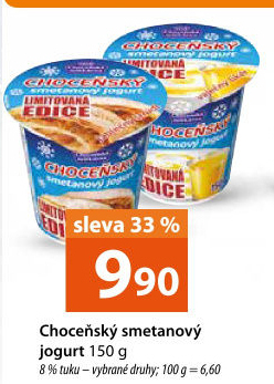 Jogurt smetanový ochucený Choceňský