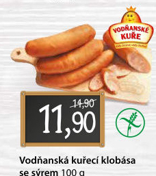 Kuřecí klobása se sýrem Vodňanské kuře
