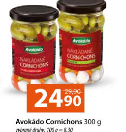 Okurky Cornichons Avokádo
