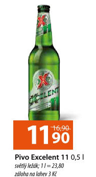 Pivo světlý ležák 11° Excelent Gambrinus