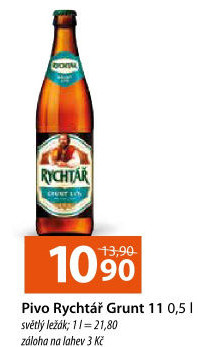 Pivo světlý ležák 11° Grunt Pivovar Rychtář