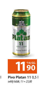 Pivo světlý ležák 11° Platan