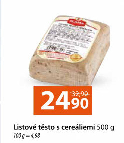 Těsto listové cereální Sláma