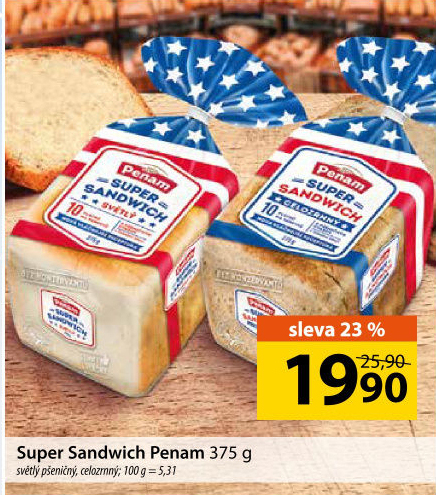 Toustový chléb supersendvič Penam
