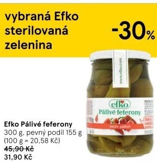 Feferony pálivé Efko