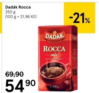 Mletá káva Rocca cafe Dadák