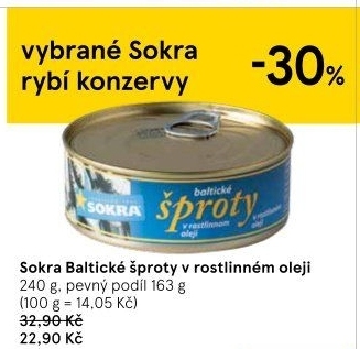 Šproty baltické v oleji Sokra