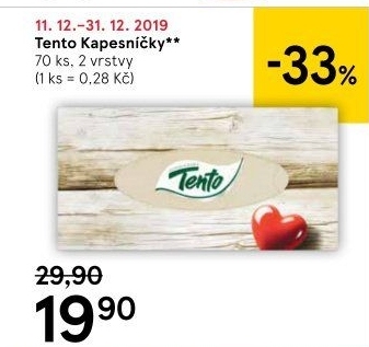 Papírové kapesníčky 2vrstvé Tento - box