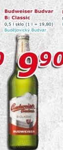 Pivo světlé výčepní B: Classic Budweiser Budvar