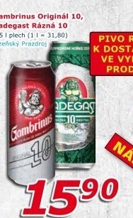 Pivo světlé výčepní Originál 10° Gambrinus