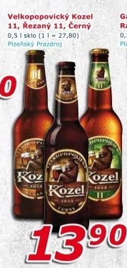 Pivo světlý ležák 11° Medium Velkopopovický Kozel
