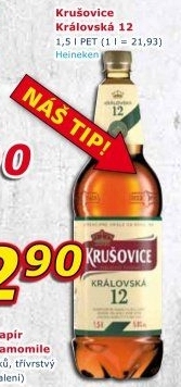 Pivo světlý ležák Královská 12° Krušovice