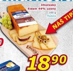 Sýr Eidam uzený 44% Jihočeský Madeta