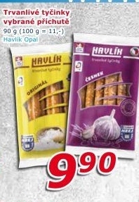 Tyčinky trvanlivé se sýrem a solí Havlík