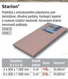 Izolační podložka Starlon