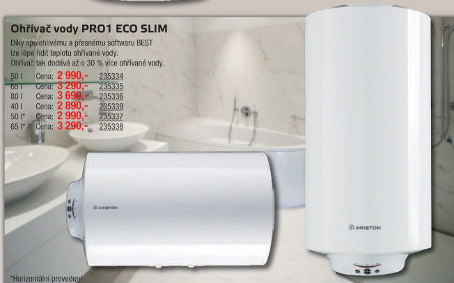 Ohřívač vody Pro 1 Eco 50 V Slim Ariston