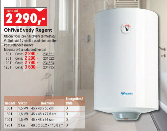 Ohřívač vody Regent 50 V 1
