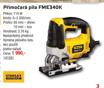 Přímočará pila FME340K Stanley FatMax