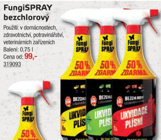Přípravek proti plísním bez chloru Fungispray