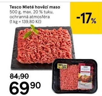Hovězí mleté maso Tesco