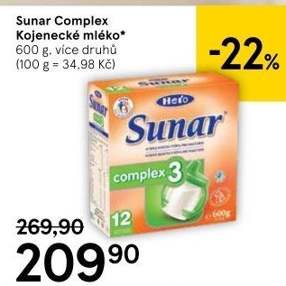 Kojenecké mléko Sunar Complex