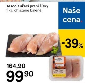 Kuřecí prsní řízky Tesco