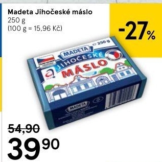 Máslo Jihočeské Madeta